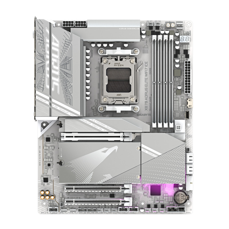 TARJETA MADRE GIGABYTE X870 A ELITE WF7 ICE / SOCKET AM5 / DDR5 X4 8200 MT/S / WIFI 7 / BT 5.4 / PCIE X16 5.0 / M.2 / ATX / GAMER image 3